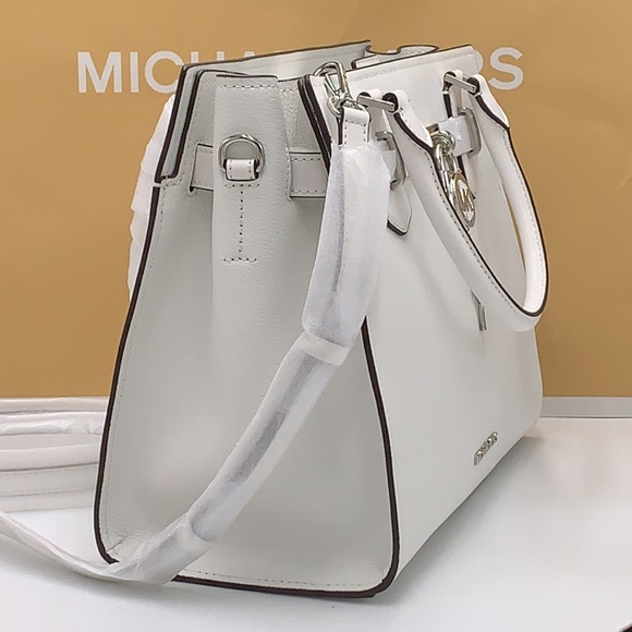 MICHAEL KORS HAMILTON MEDIUM SATCHEL COLOR: OPTIC WHITE NWT - Picture 5 of 16